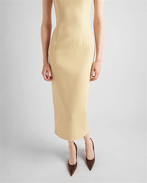 Cream Stretch Natté Dress 